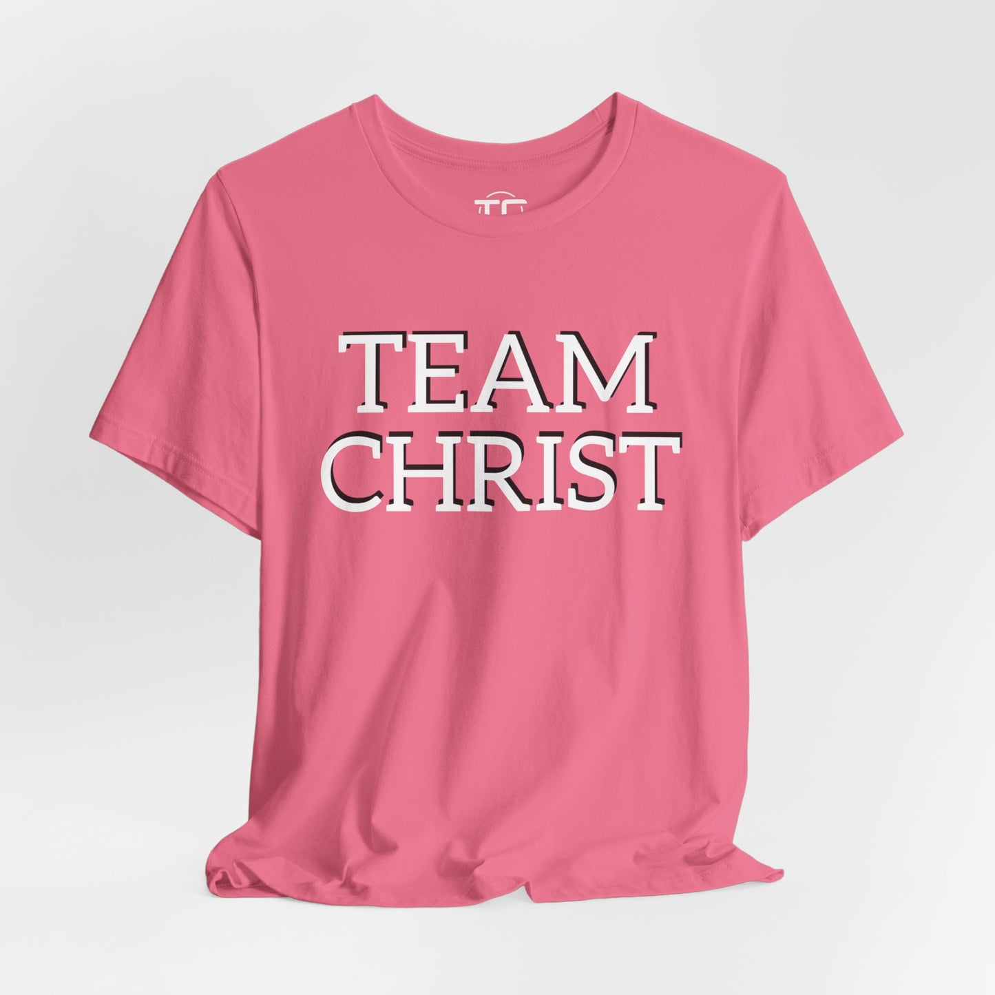 Charity Pink Christian themed shirt featuring a stylish design, perfect for cool Christian tees collection. Front Image