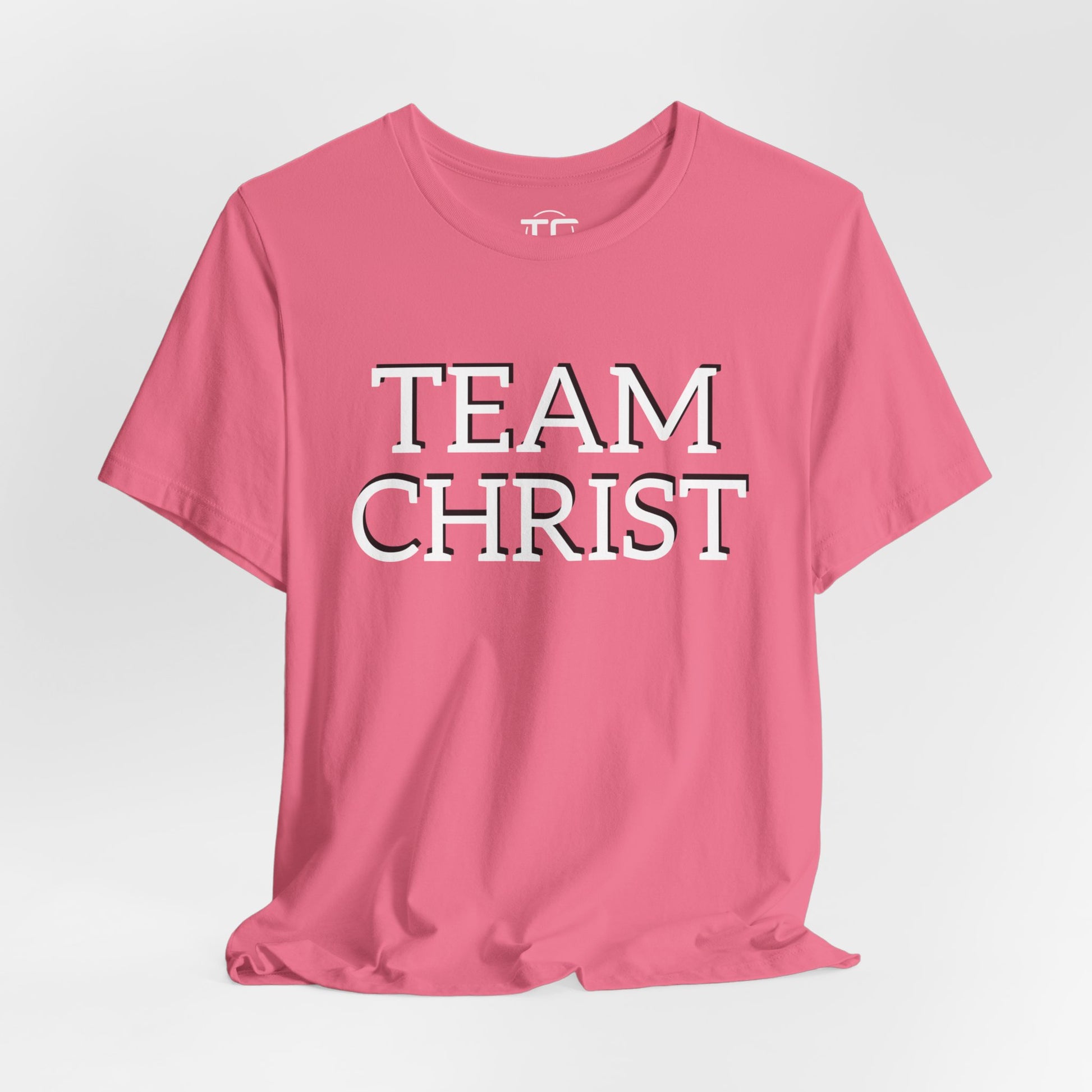 Charity Pink Christian themed shirt featuring a stylish design, perfect for cool Christian tees collection. Front Image
